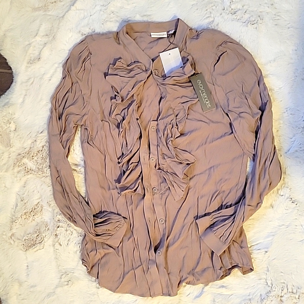 NY&Co Eva Mendez Ruffle long-sleeve blouse